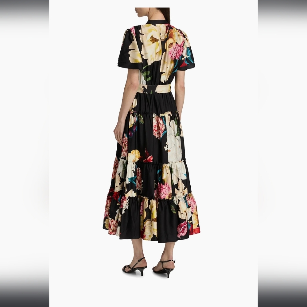 Elie Tahari Sammie Floral Silk Blend Maxi Dress
